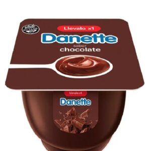 Postre danette sabor chocolate o dulce de leche